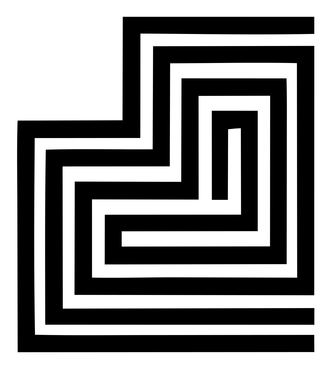 Geometric Stepped House Mark #ffffff/#000000