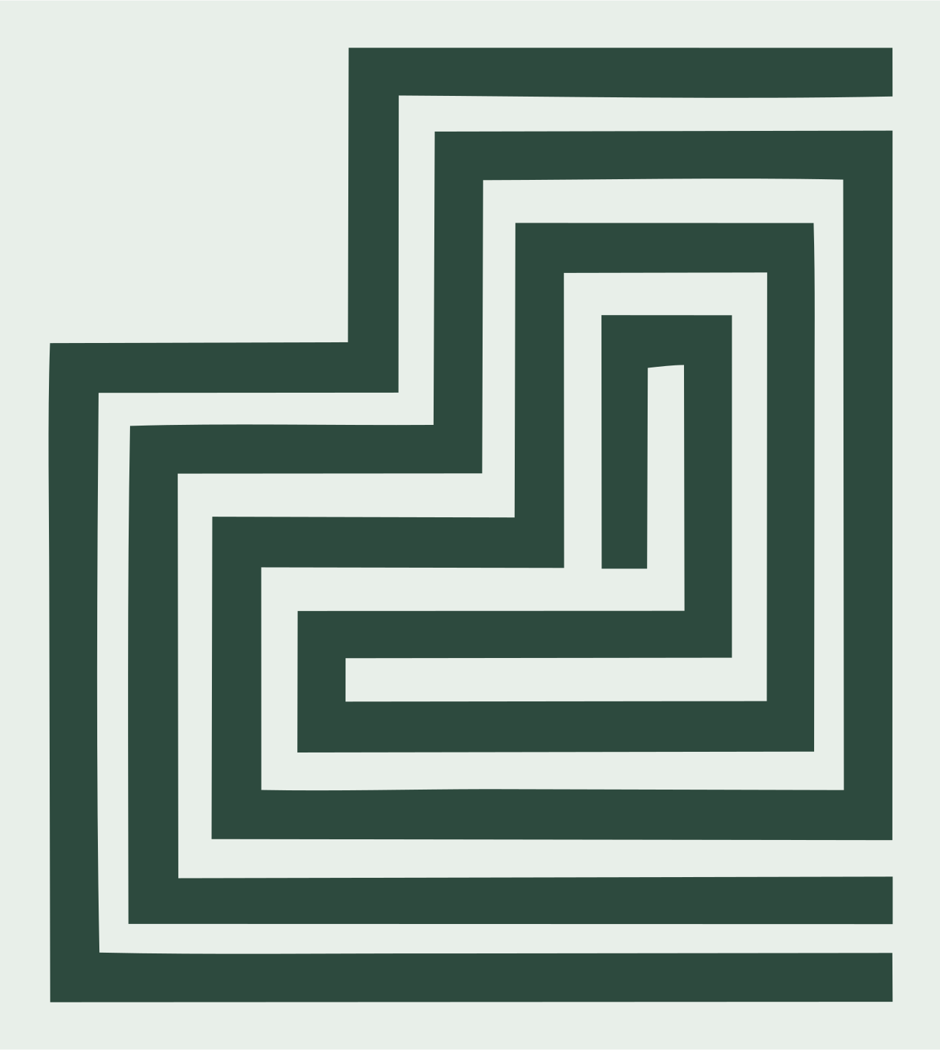 Geometric Stepped House Mark #e8efe9/#2d4a3e