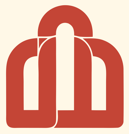 Triple Arch House Mark #fff8e7/#c44536