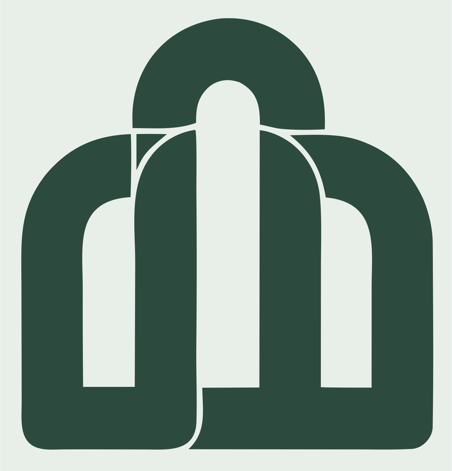 Triple Arch House Mark #e8efe9/#2d4a3e