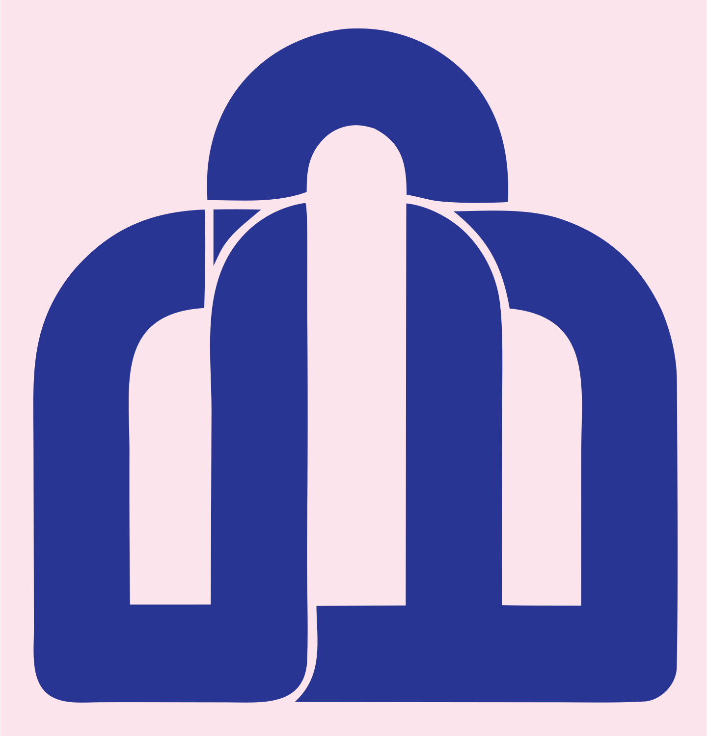 Triple Arch House Mark #fce4ec/#283593