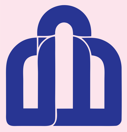 Triple Arch House Mark #fce4ec/#283593