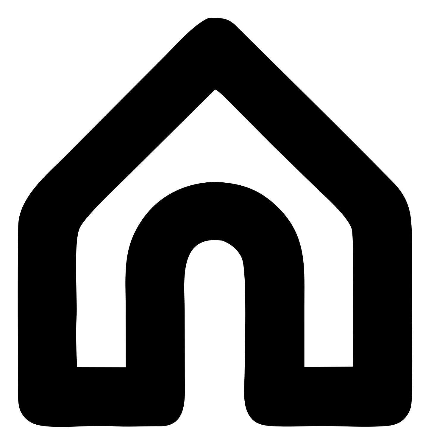 Monoline House Arch Icon #ffffff/#000000