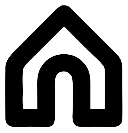 Monoline House Arch Icon #ffffff/#000000