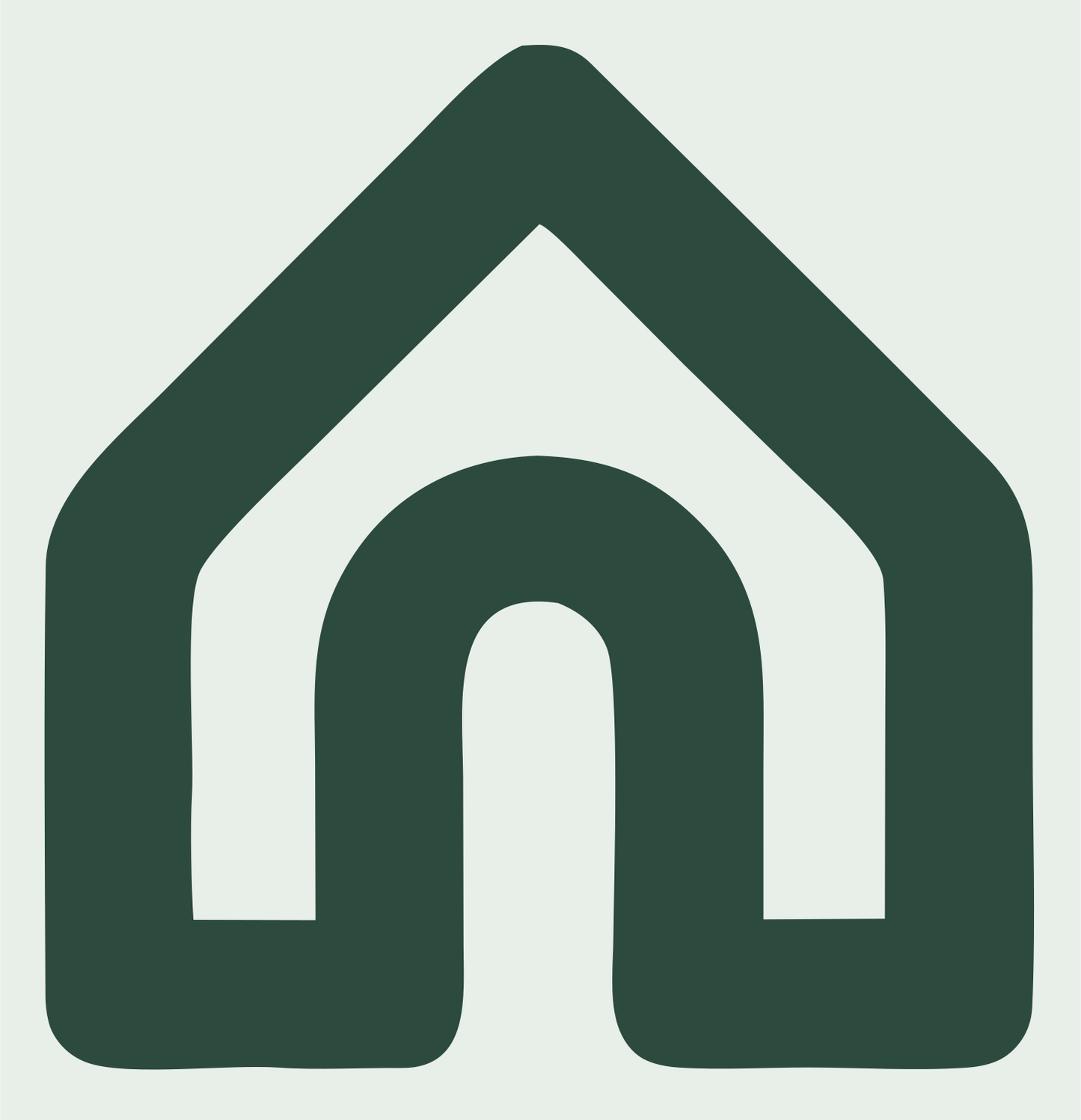 Monoline House Arch Icon #e8efe9/#2d4a3e