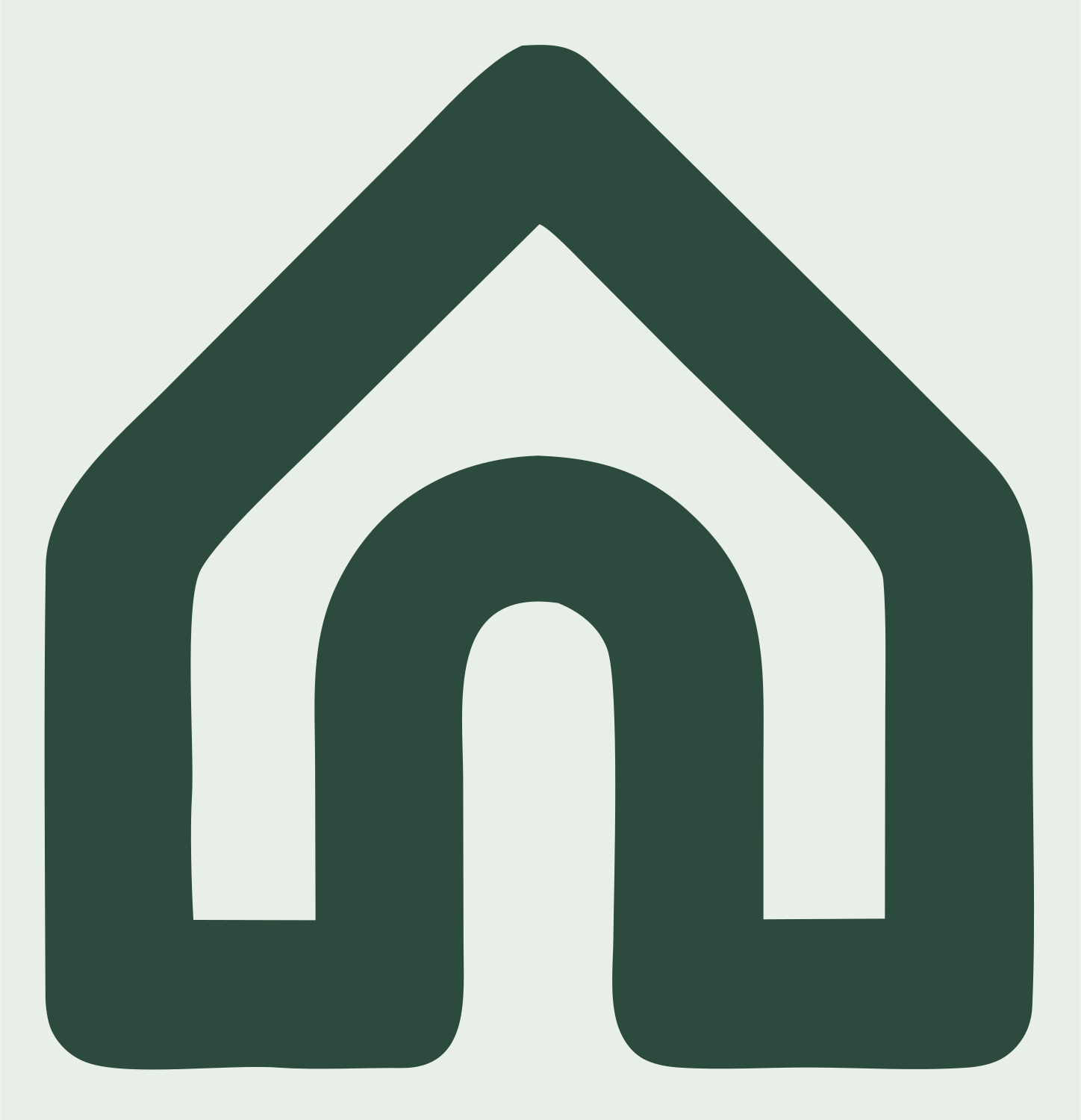 Monoline House Arch Icon #e8efe9/#2d4a3e