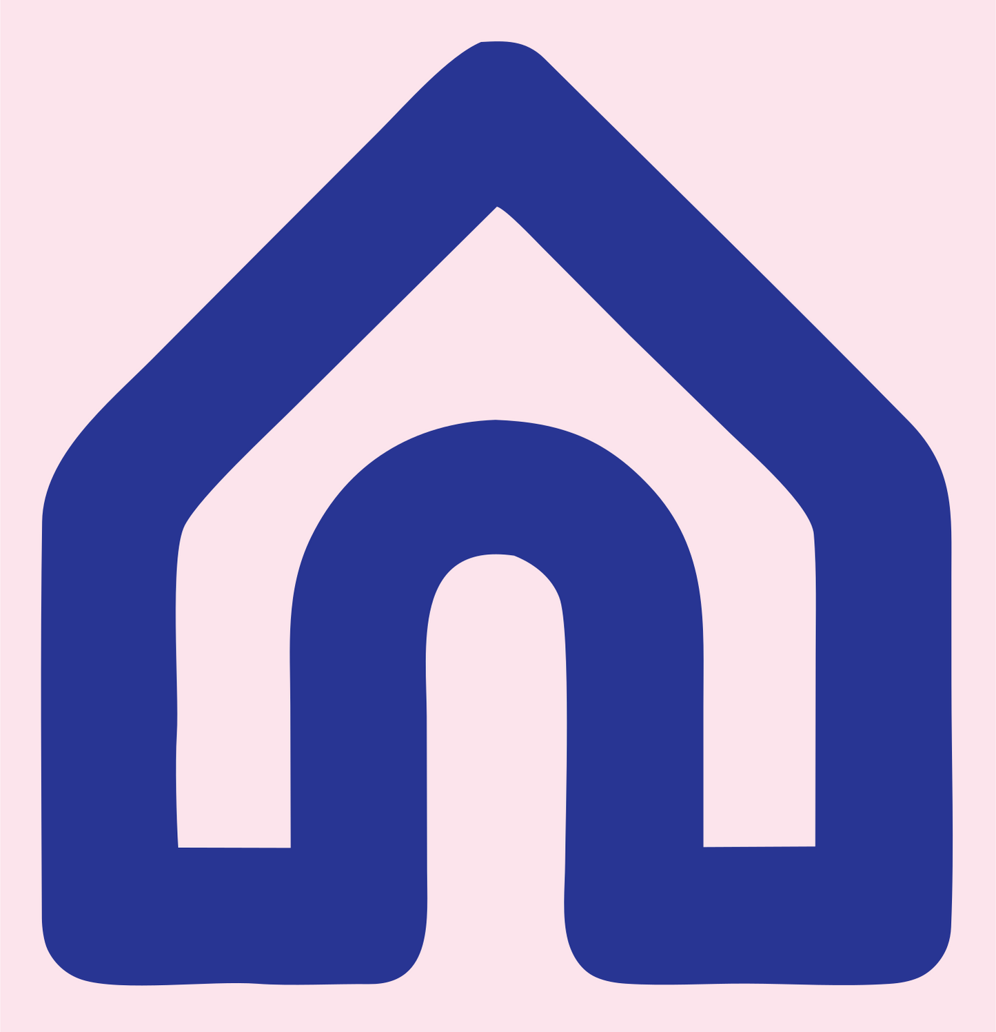 Monoline House Arch Icon #fce4ec/#283593