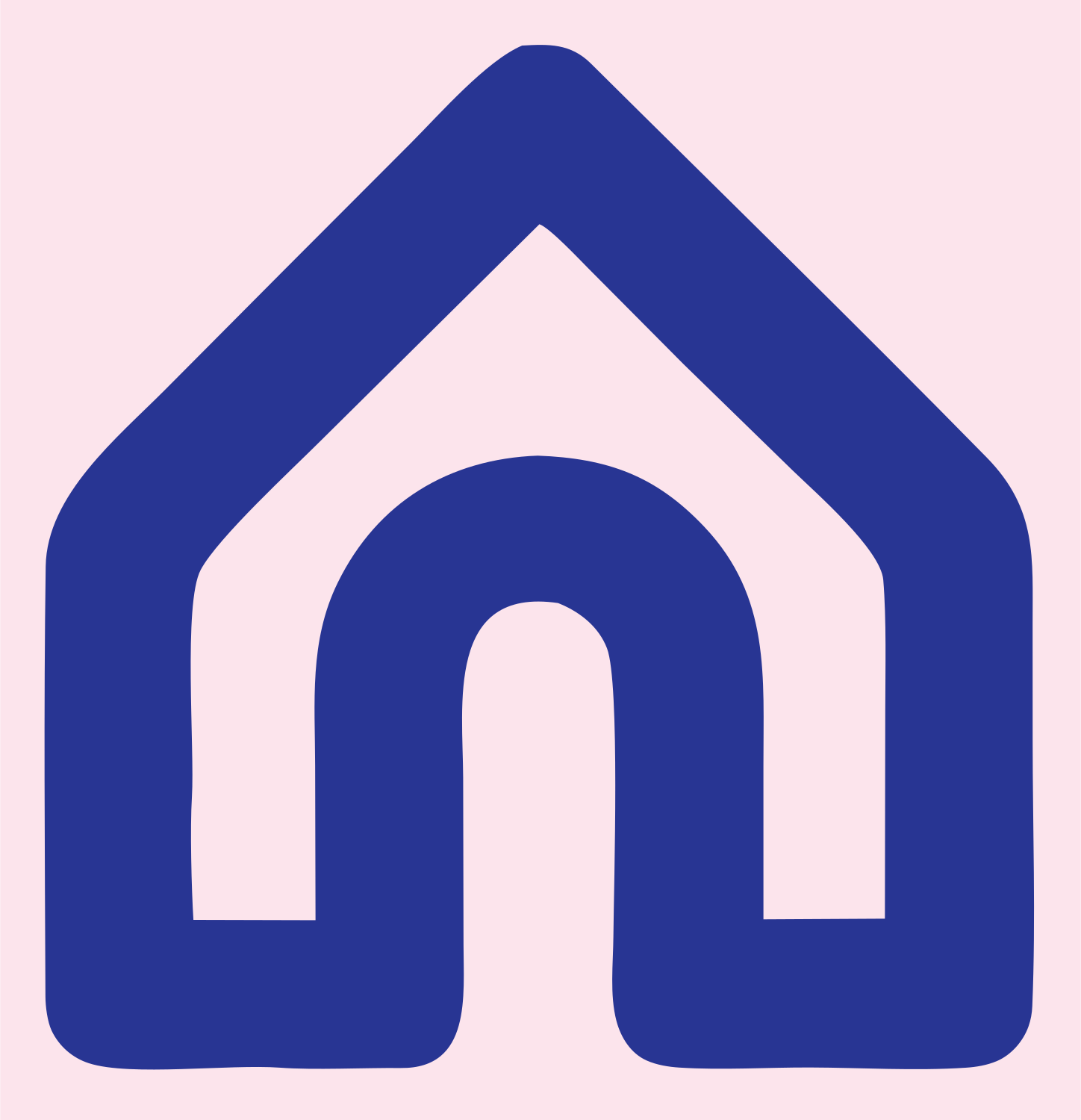 Monoline House Arch Icon #fce4ec/#283593