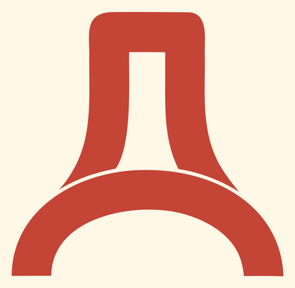 Bold Keyhole House Badge #fff8e7/#c44536