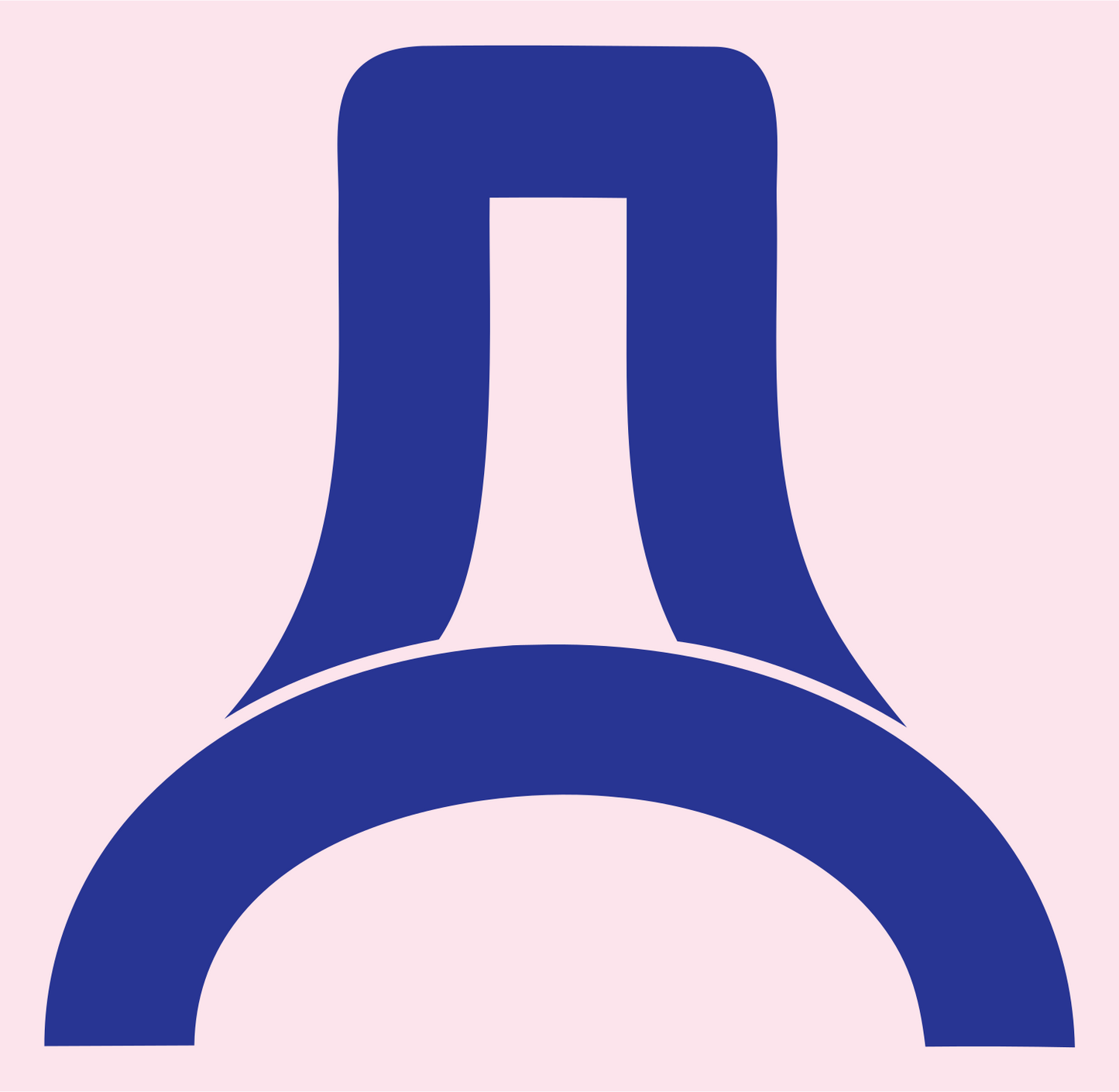 Bold Keyhole House Badge #fce4ec/#283593
