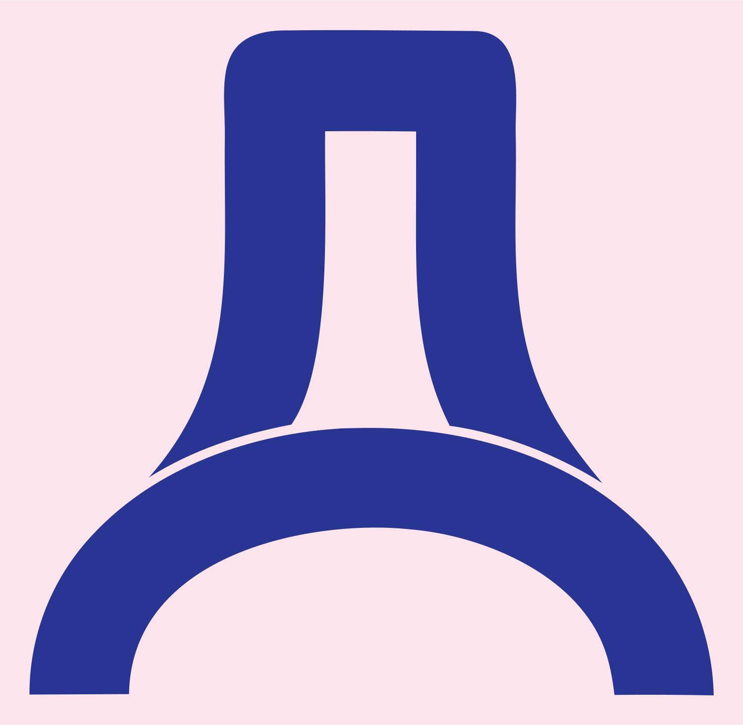Bold Keyhole House Badge #fce4ec/#283593