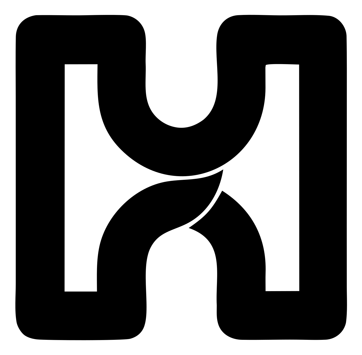 Monoline Letter H House Mark #ffffff/#000000