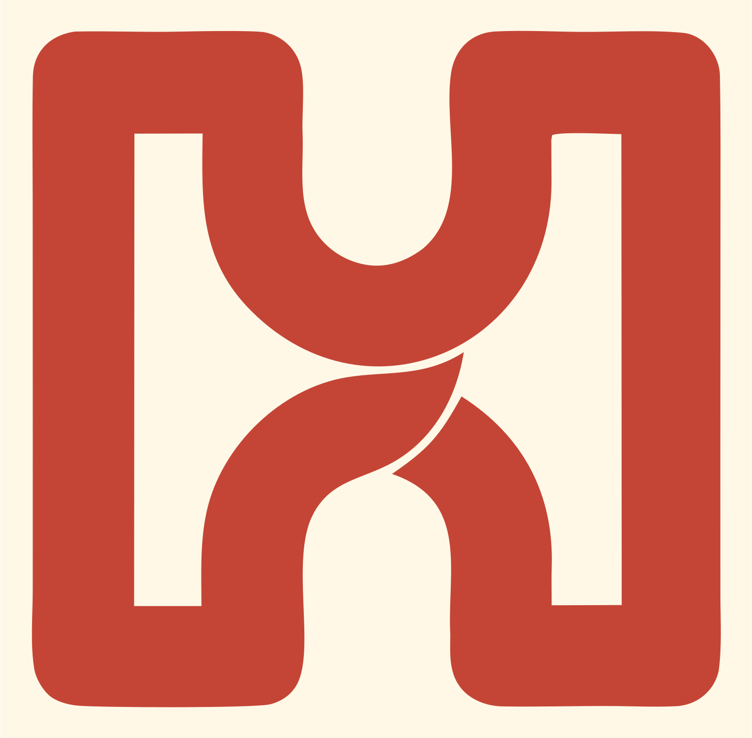 Monoline Letter H House Mark #fff8e7/#c44536