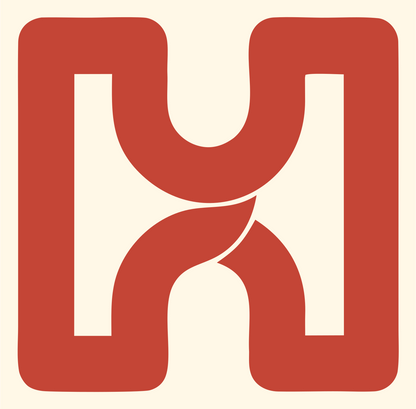 Monoline Letter H House Mark #fff8e7/#c44536
