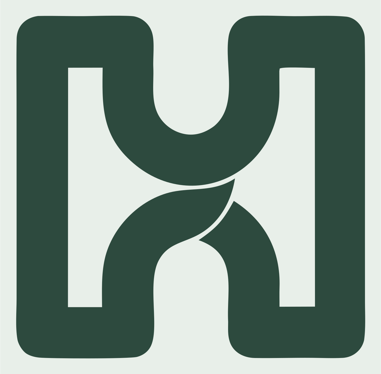 Monoline Letter H House Mark #e8efe9/#2d4a3e