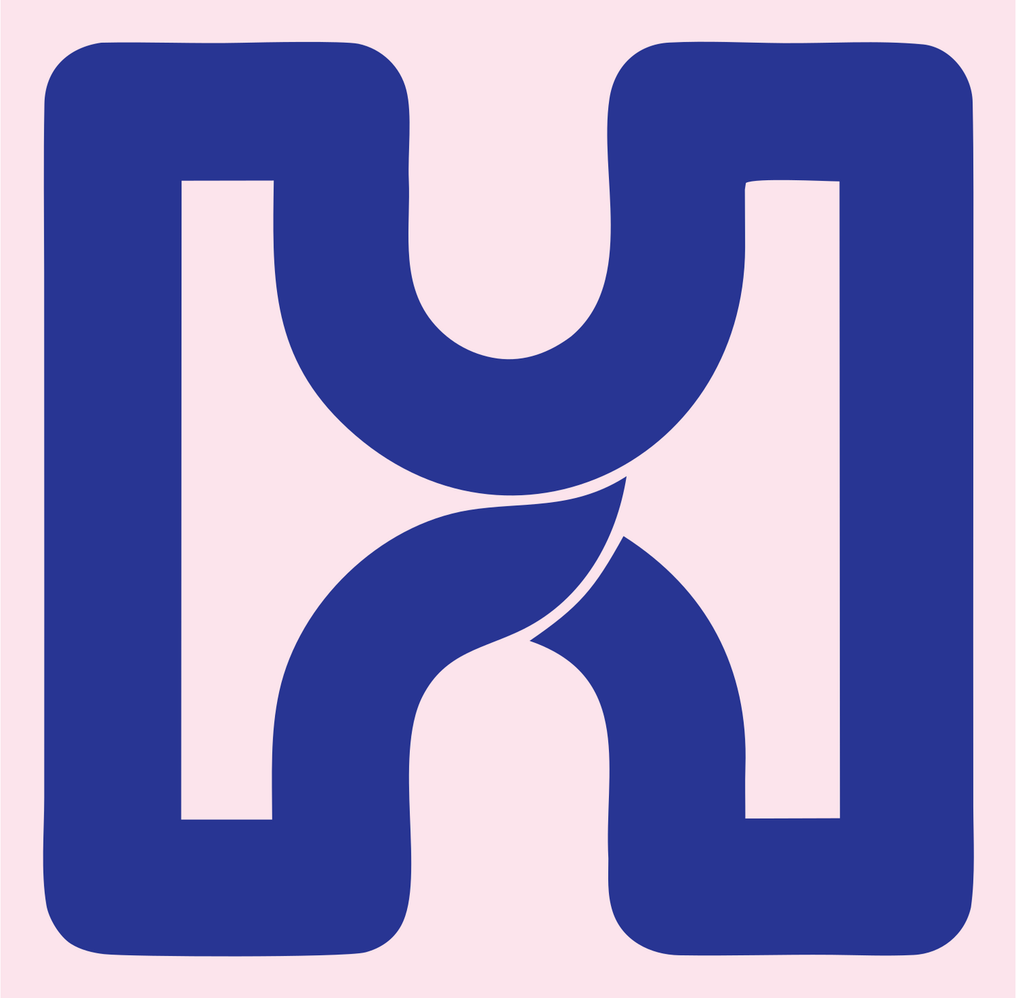 Monoline Letter H House Mark #fce4ec/#283593