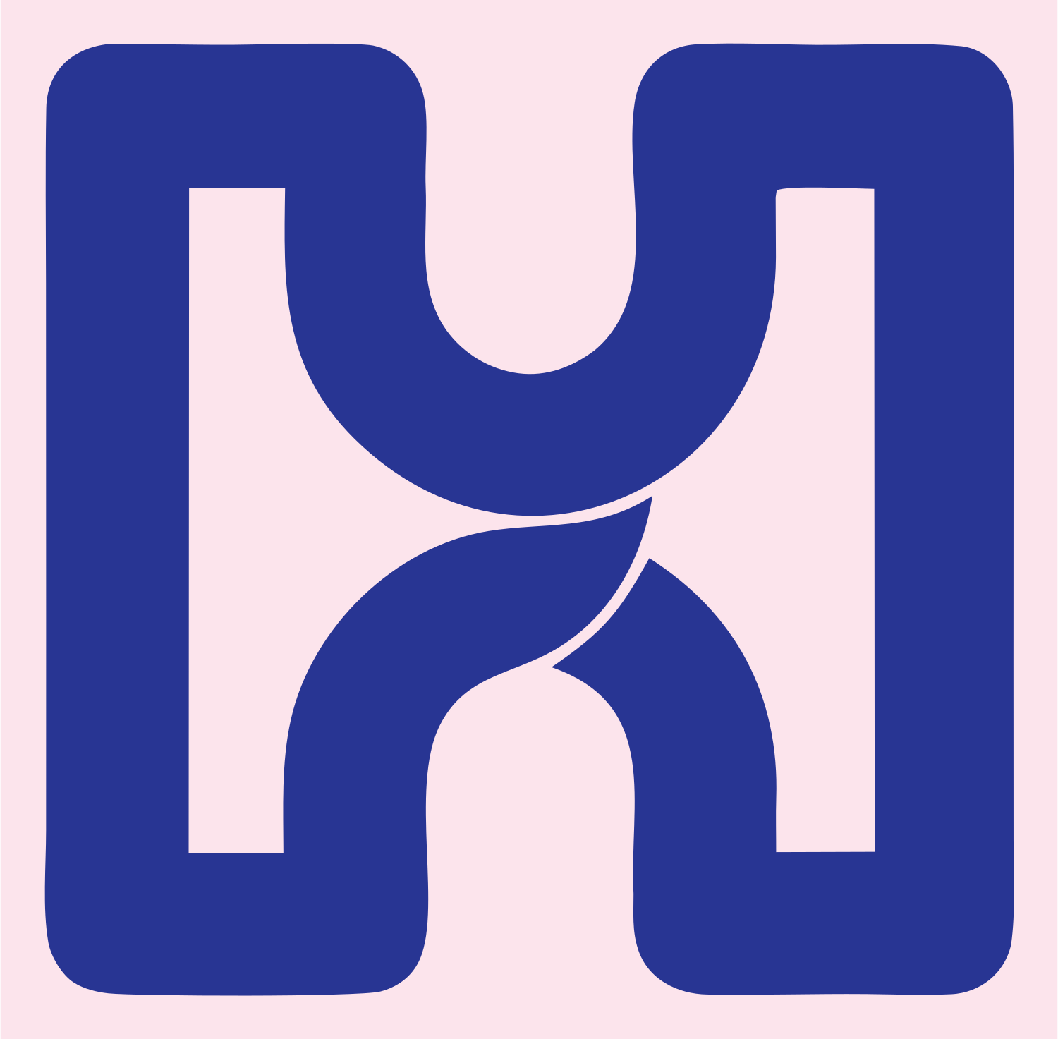 Monoline Letter H House Mark #fce4ec/#283593