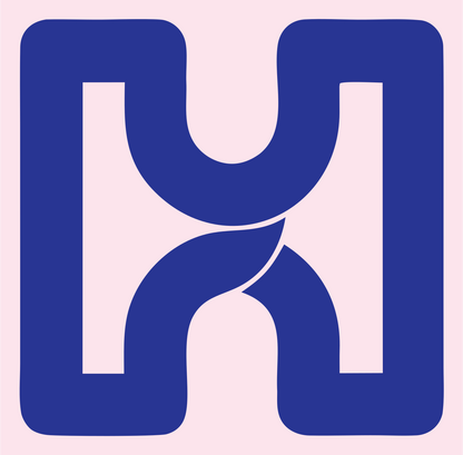 Monoline Letter H House Mark #fce4ec/#283593