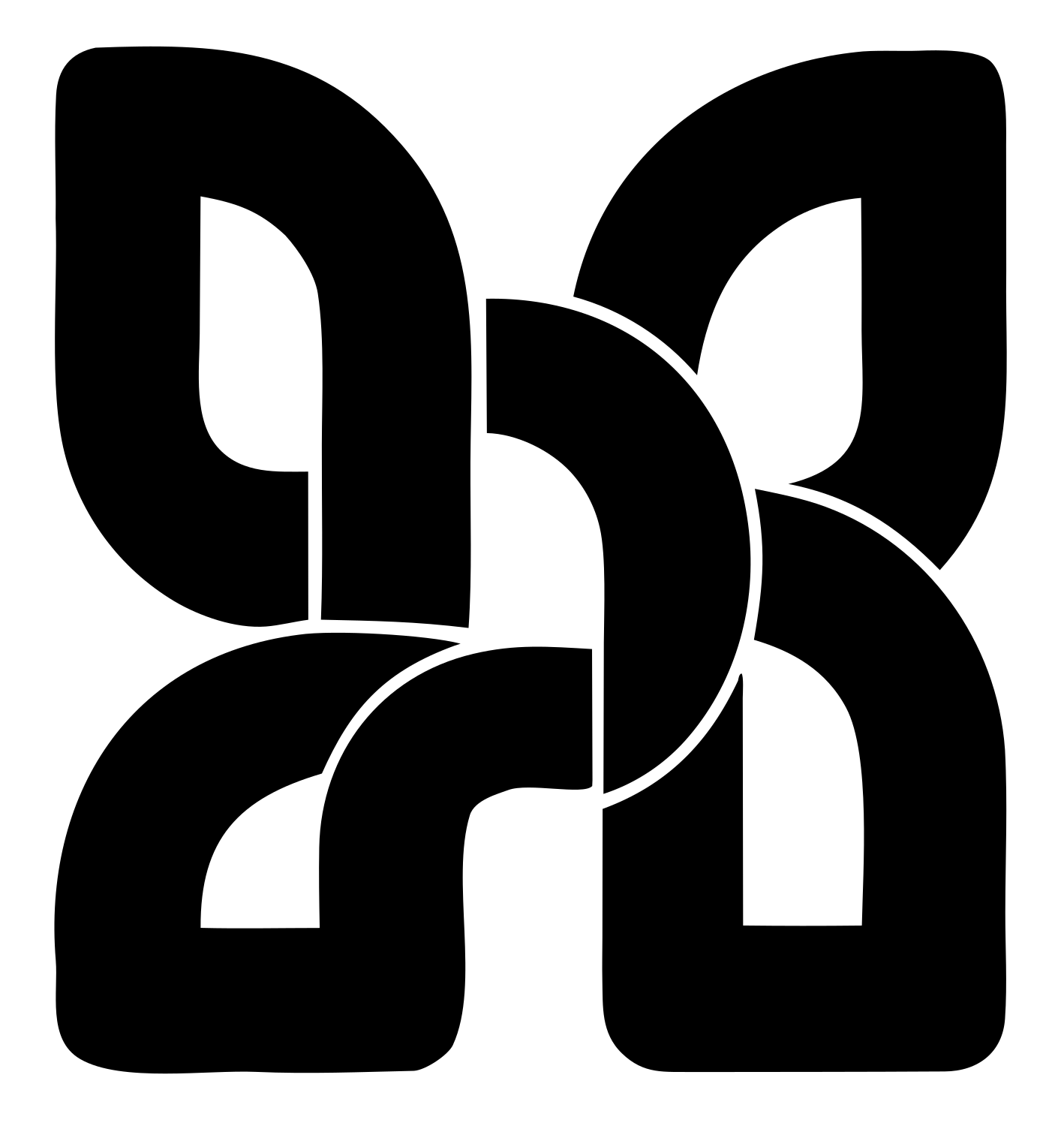 Geometric Four-Wing House Badge #ffffff/#000000
