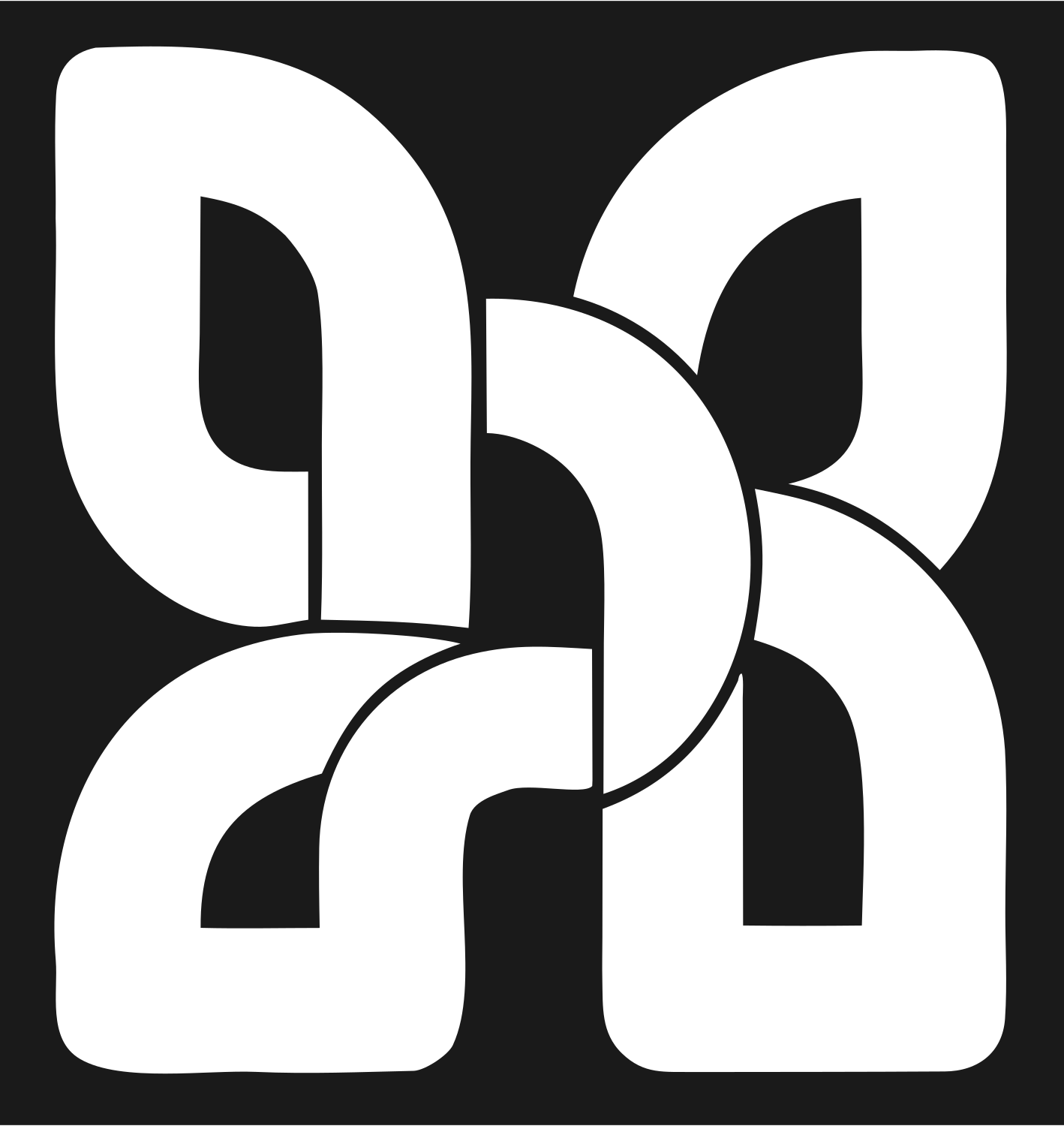Geometric Four-Wing House Badge #1a1a1a/#ffffff