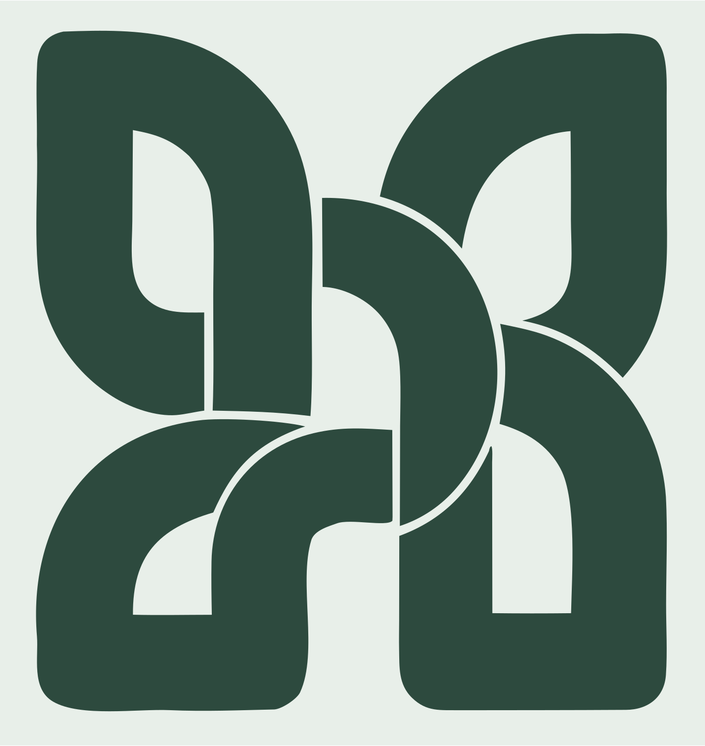 Geometric Four-Wing House Badge #e8efe9/#2d4a3e