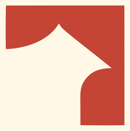 Negative Space Corner House Mark #fff8e7/#c44536