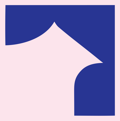 Negative Space Corner House Mark #fce4ec/#283593