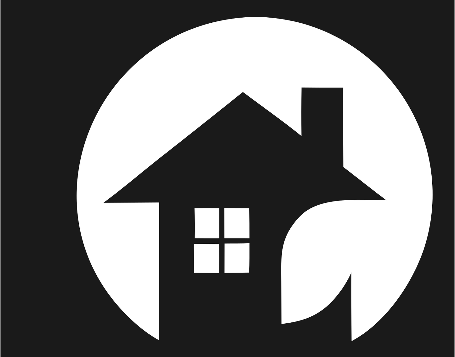 House Leaf Circle Badge #1a1a1a/#ffffff