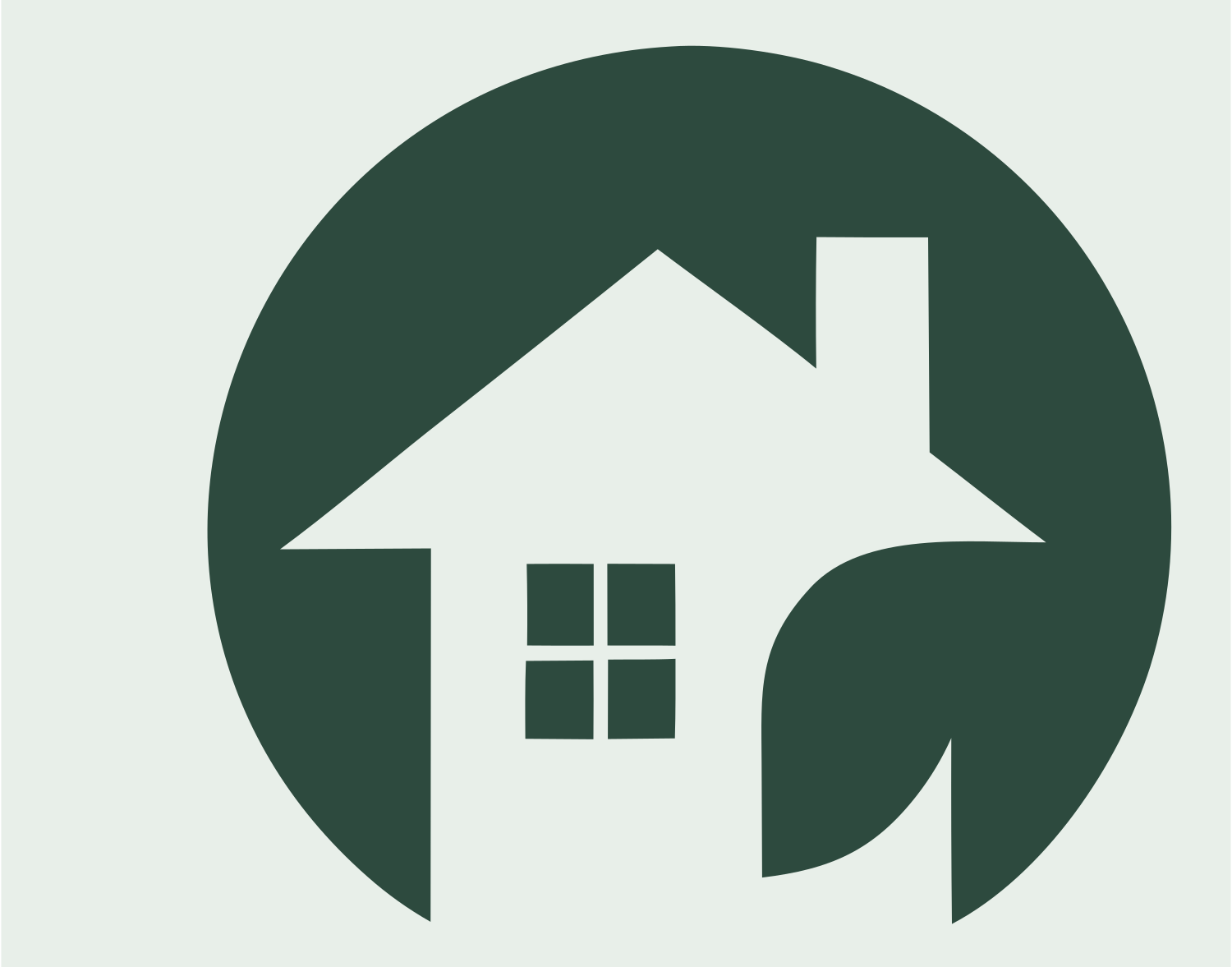 House Leaf Circle Badge #e8efe9/#2d4a3e