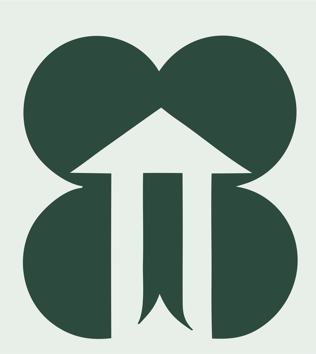 Four Circle House Emblem #e8efe9/#2d4a3e
