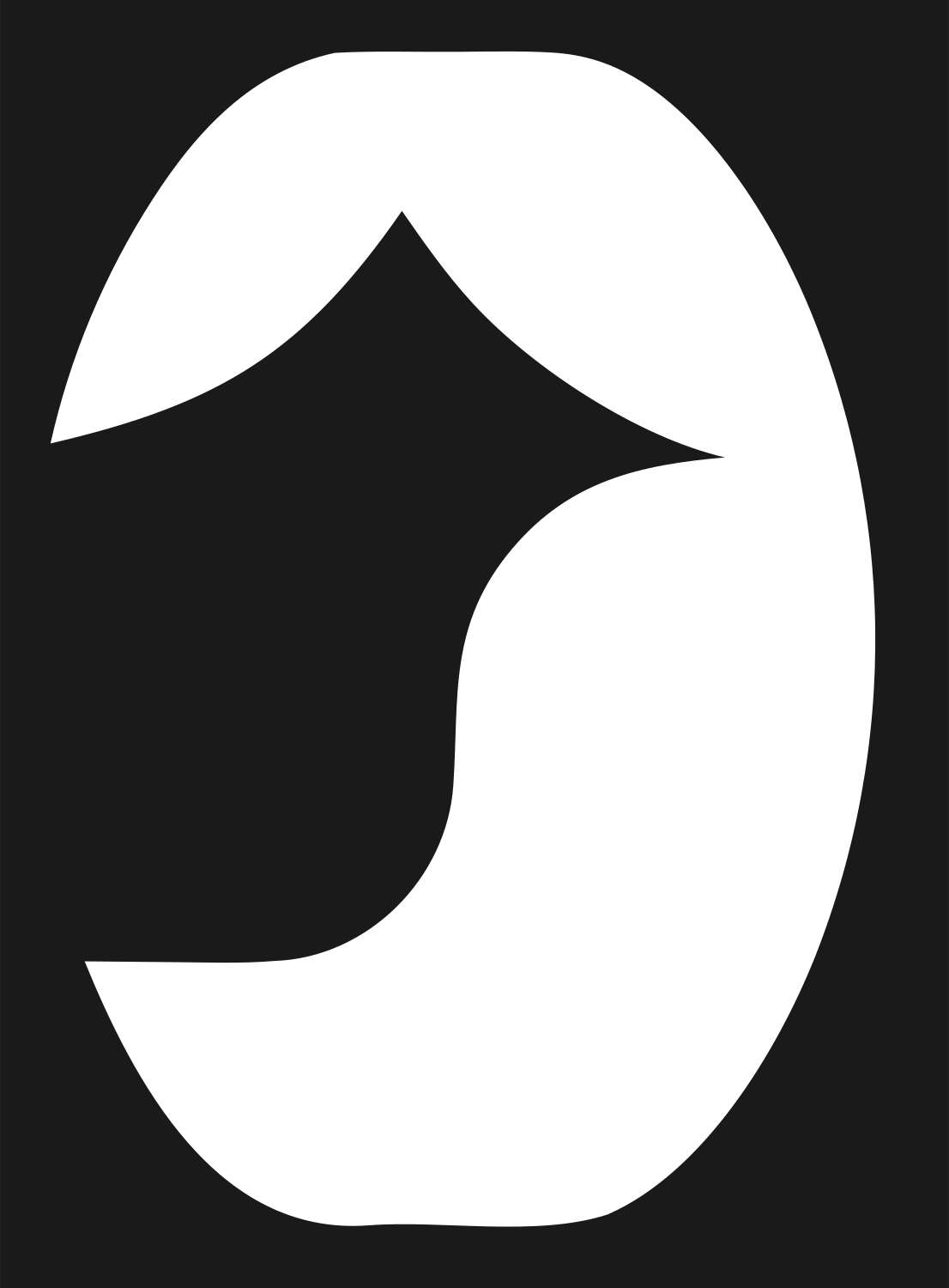 Negative Space House Oval Mark #1a1a1a/#ffffff