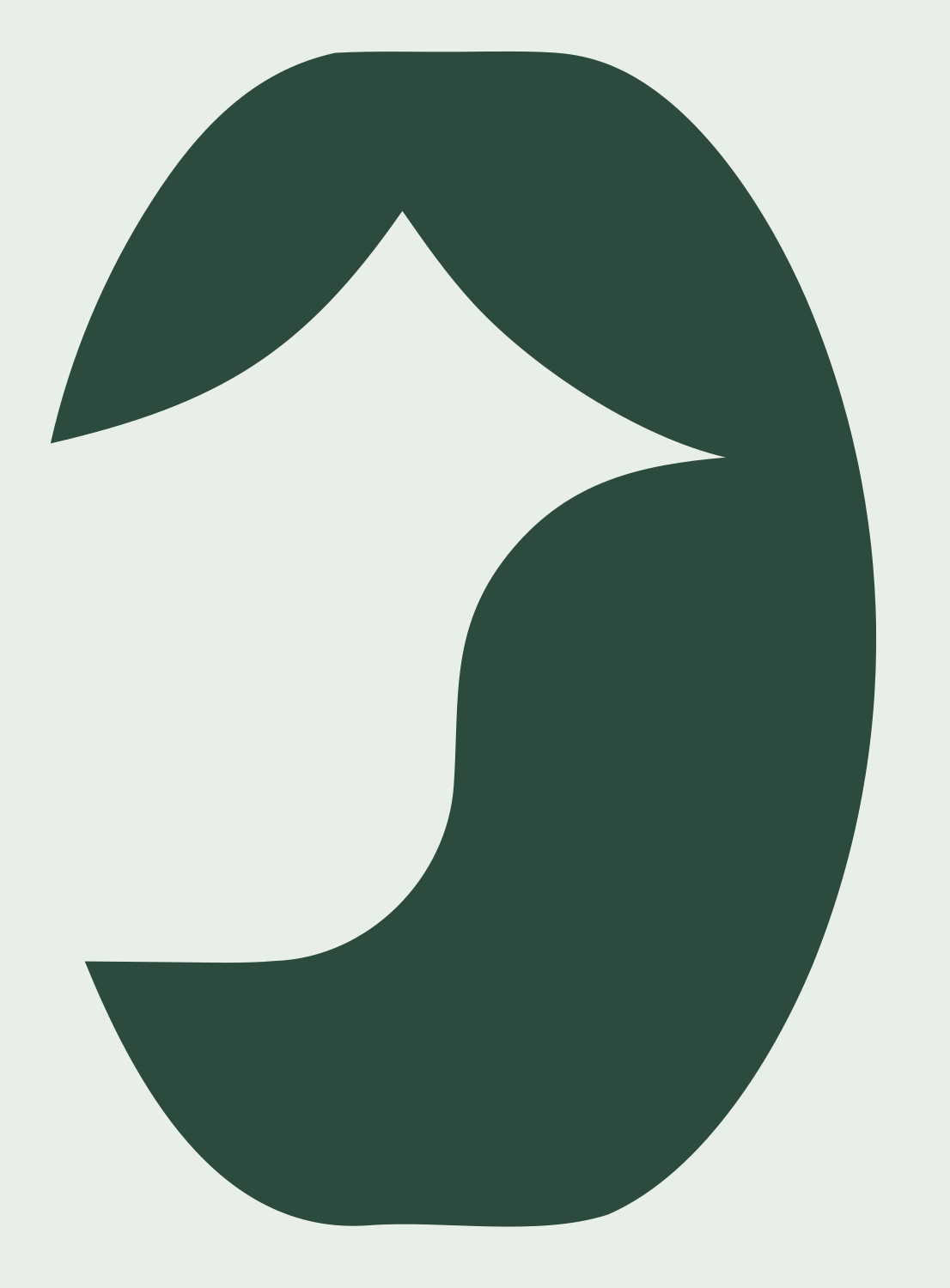 Negative Space House Oval Mark #e8efe9/#2d4a3e