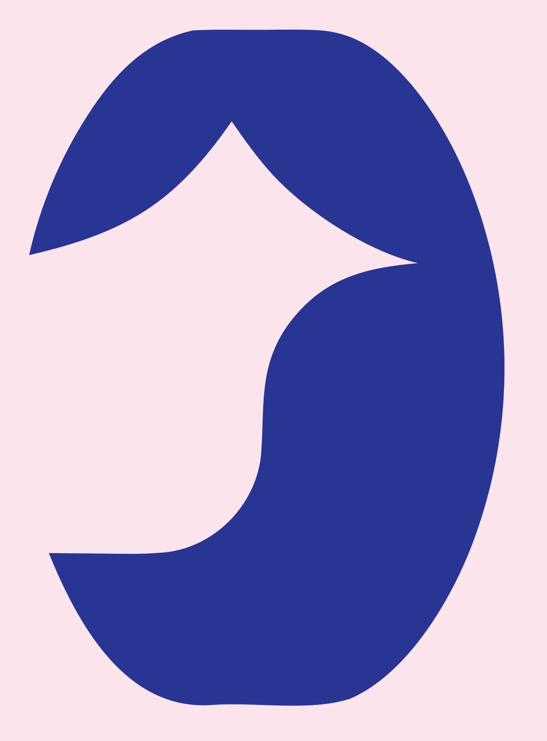 Negative Space House Oval Mark #fce4ec/#283593