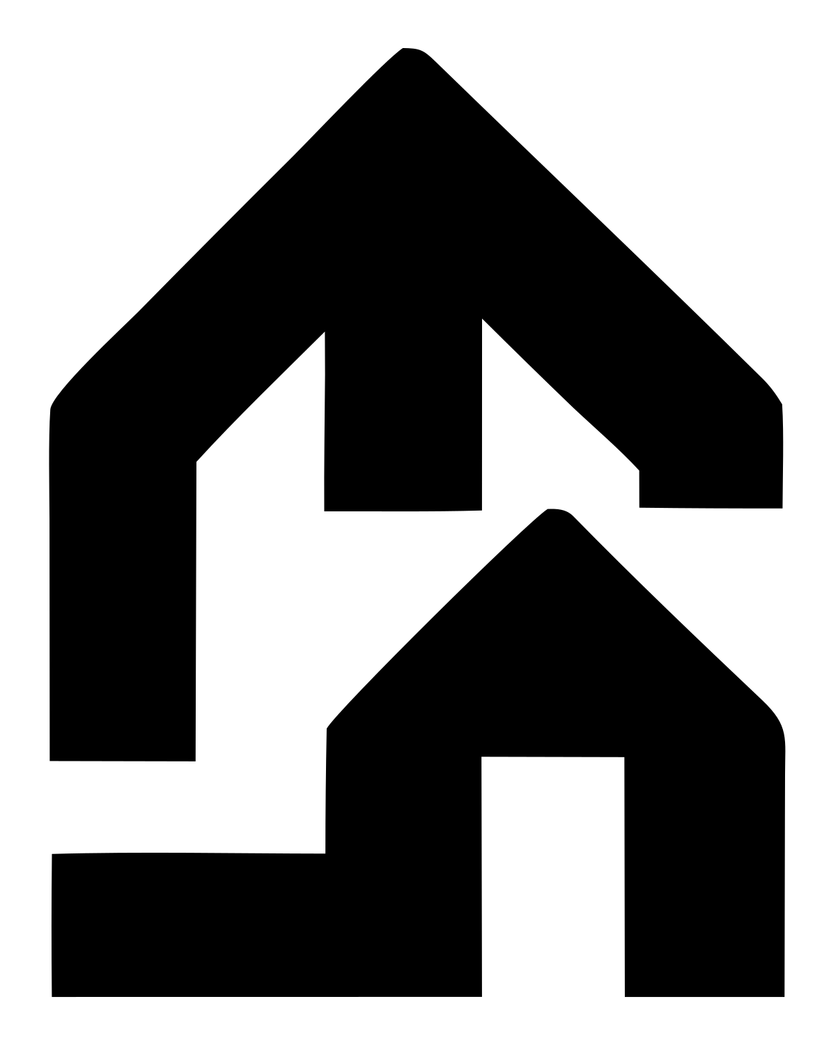Blocky Double House Mark #ffffff/#000000