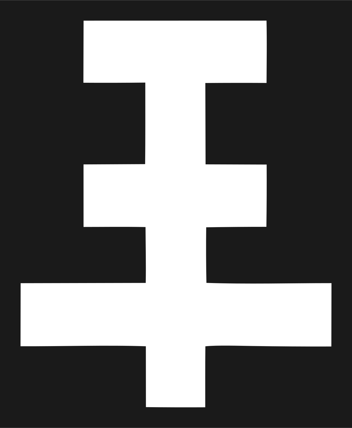 Blocky Cross House Mark #1a1a1a/#ffffff