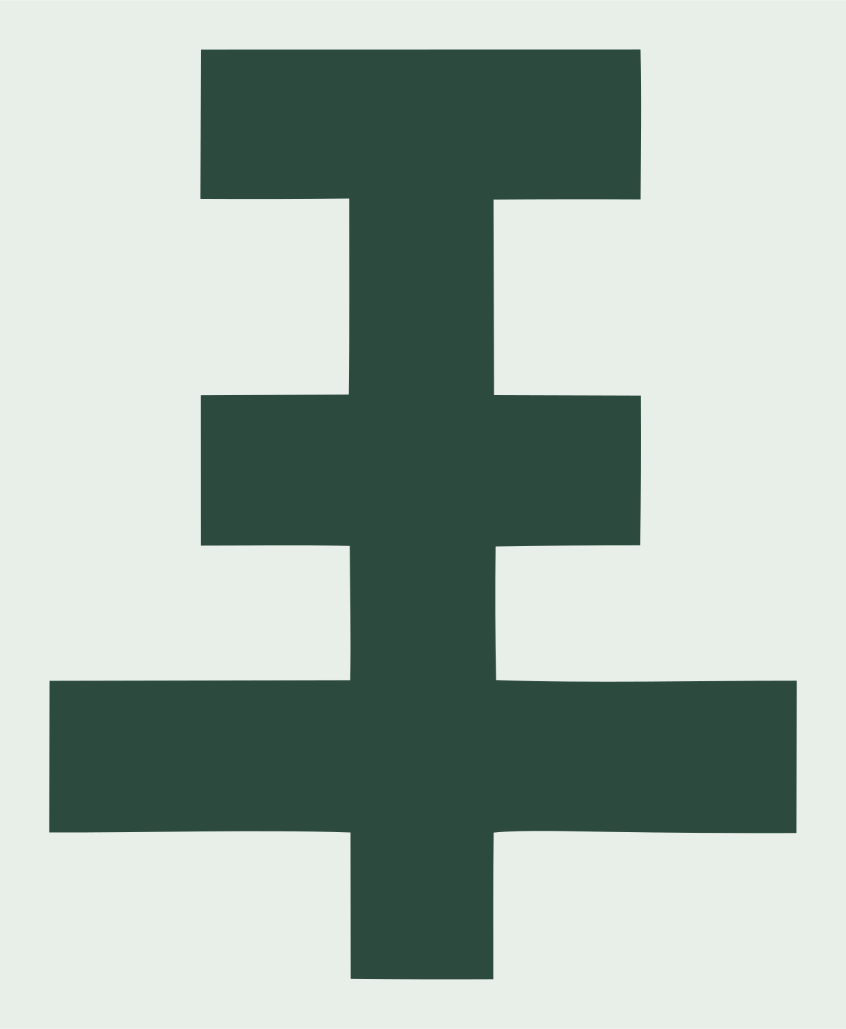 Blocky Cross House Mark #e8efe9/#2d4a3e