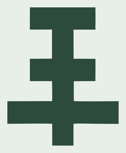 Blocky Cross House Mark #e8efe9/#2d4a3e