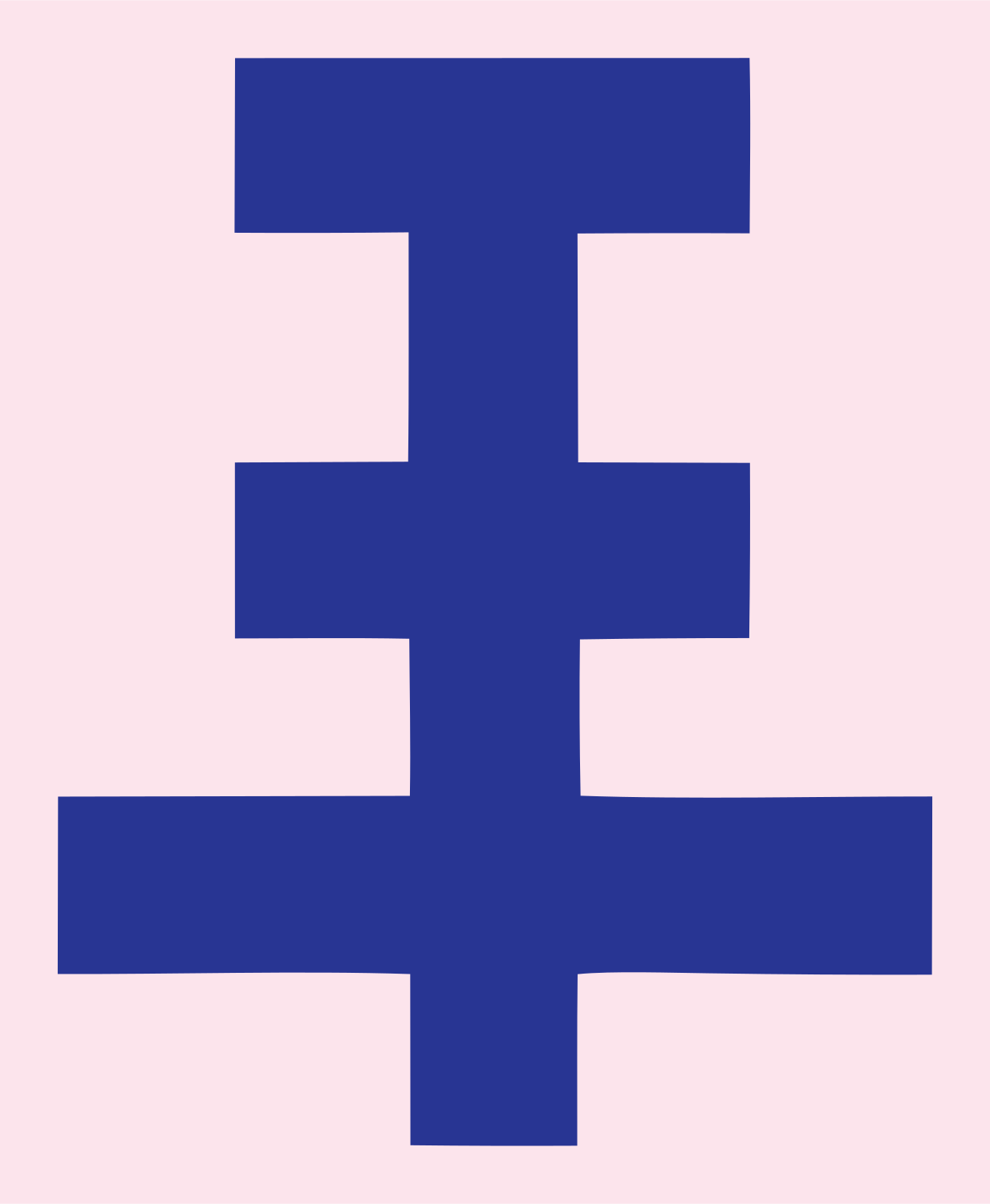 Blocky Cross House Mark #fce4ec/#283593
