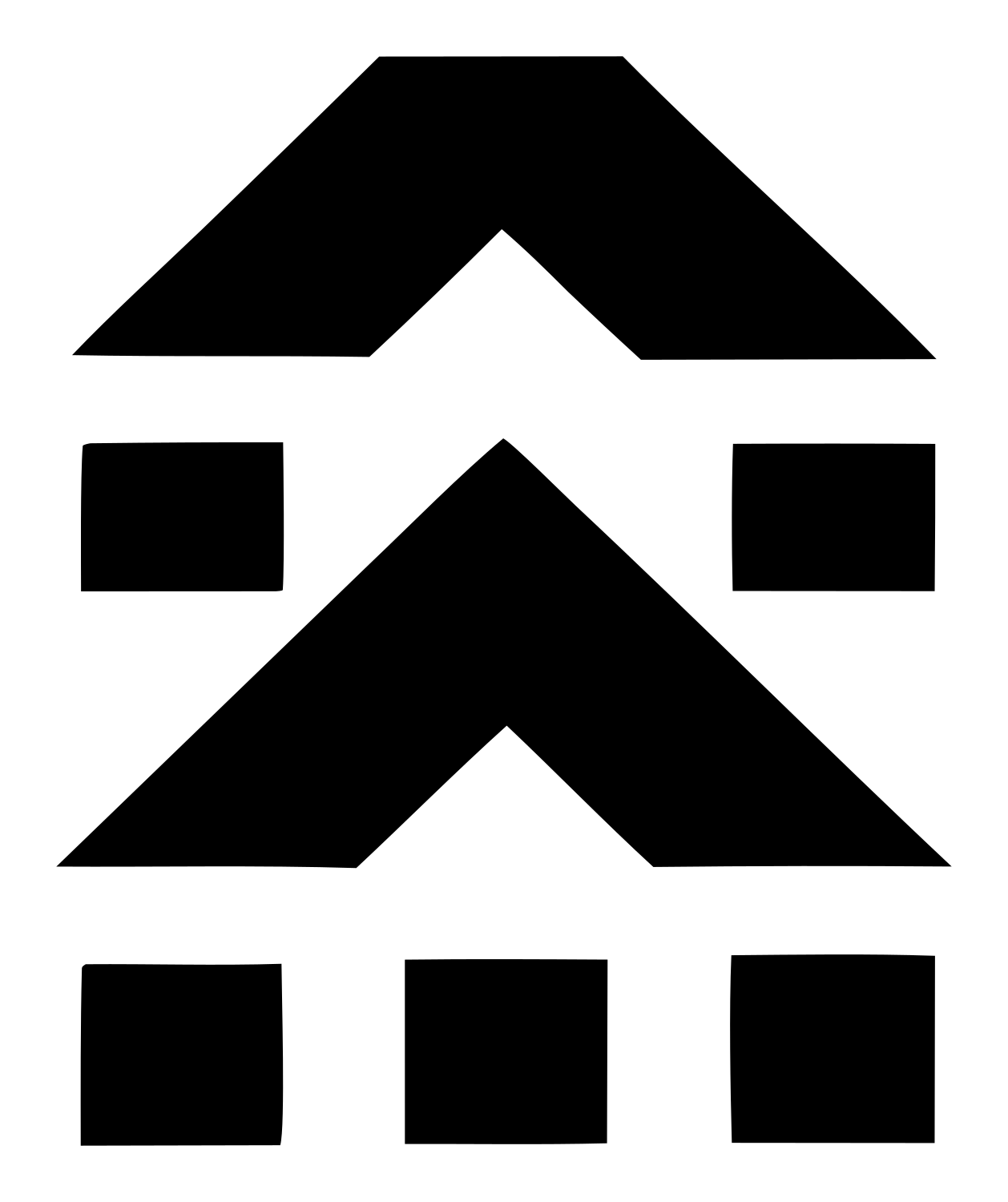 Blocky Double Chevron House Mark #ffffff/#000000