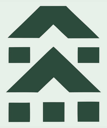 Blocky Double Chevron House Mark #e8efe9/#2d4a3e