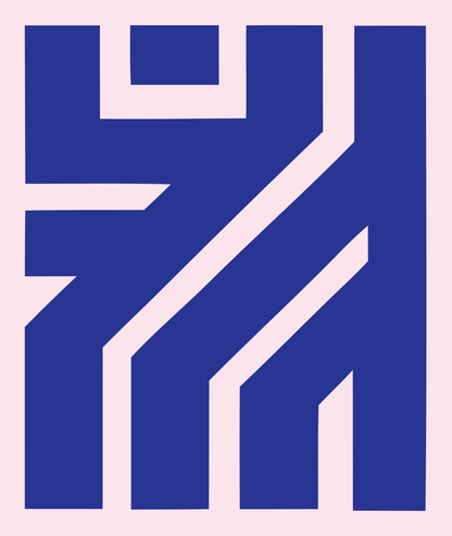 Blocky Gate House Mark #fce4ec/#283593