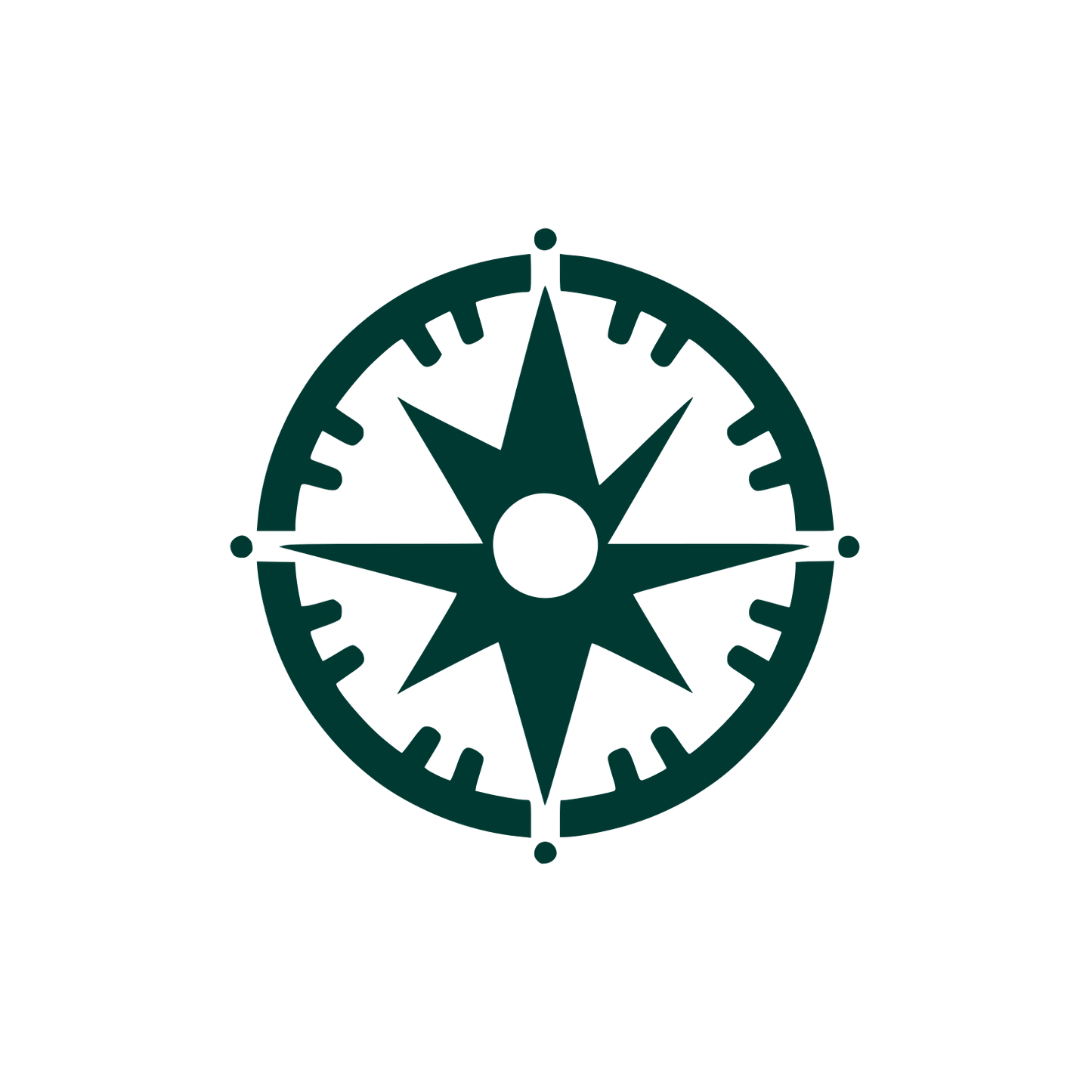 Compass Star Logo #003932