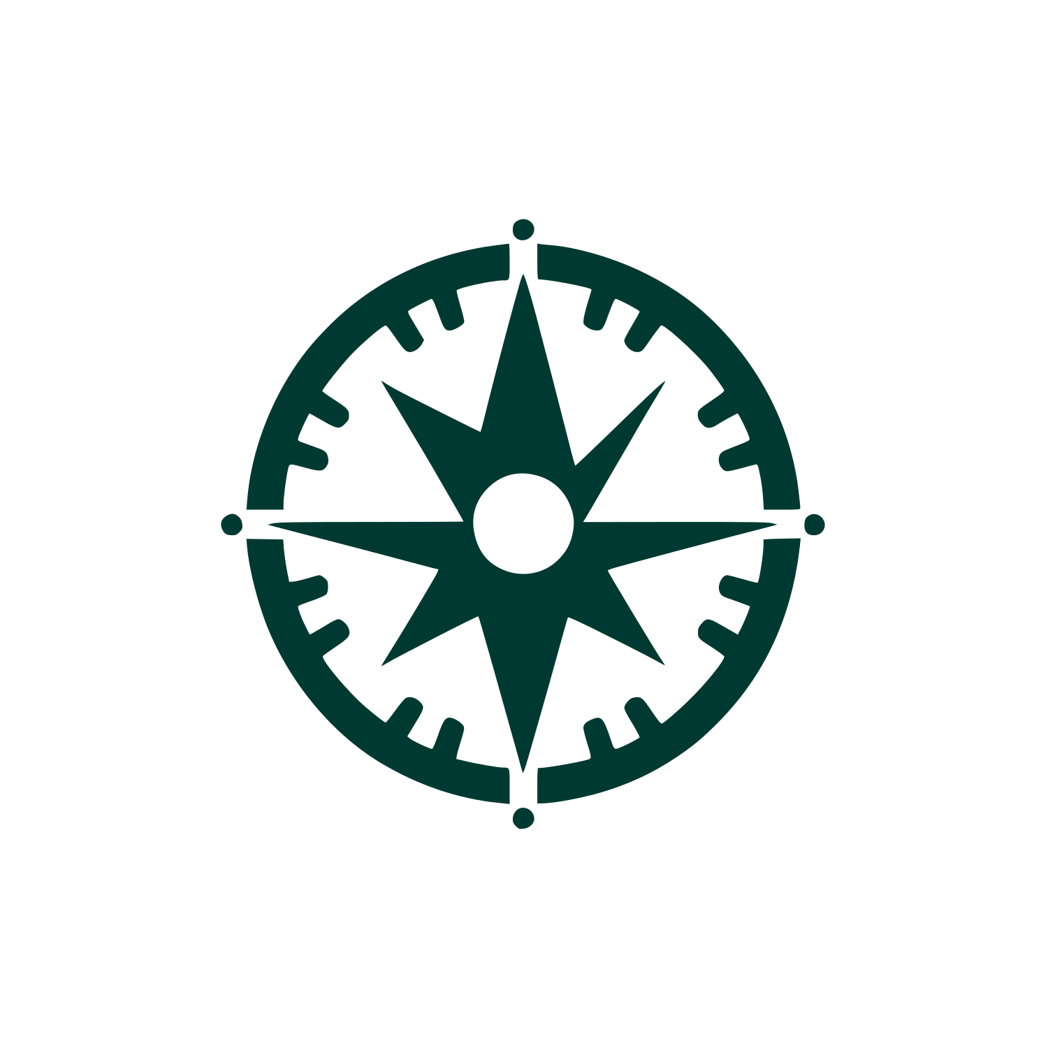 Compass Star Logo #003932