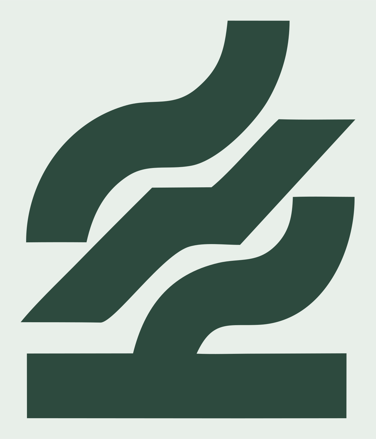 Chunky Wave Stack Mark #e8efe9/#2d4a3e