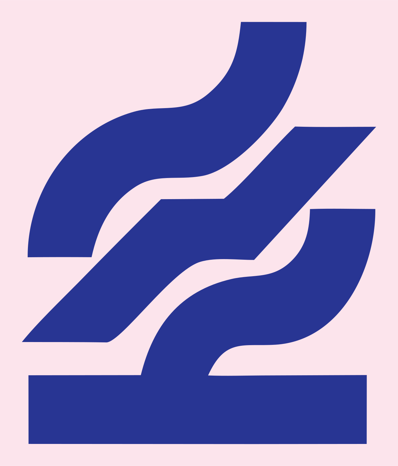 Chunky Wave Stack Mark #fce4ec/#283593