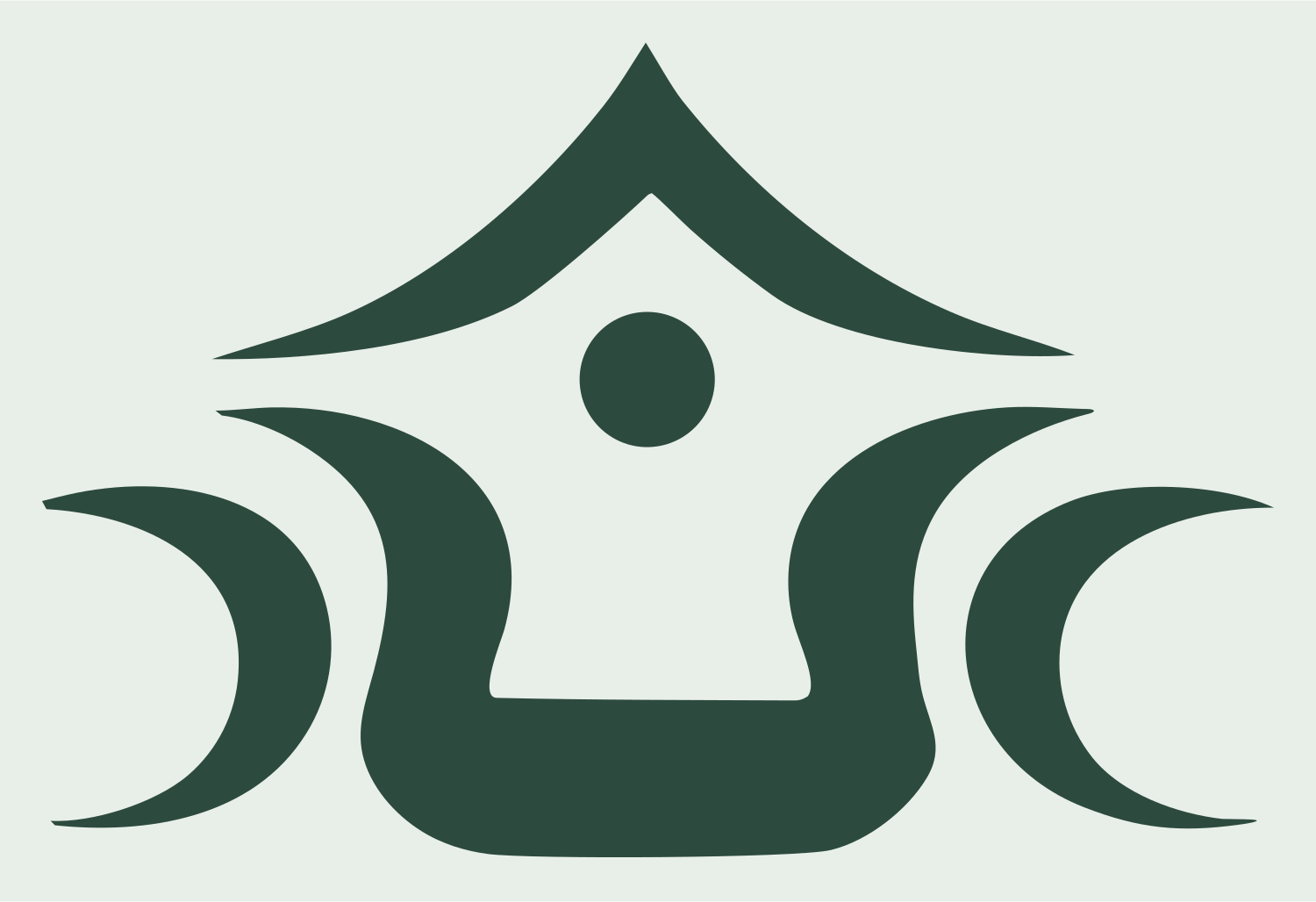 Triple Moon House Emblem #e8efe9/#2d4a3e