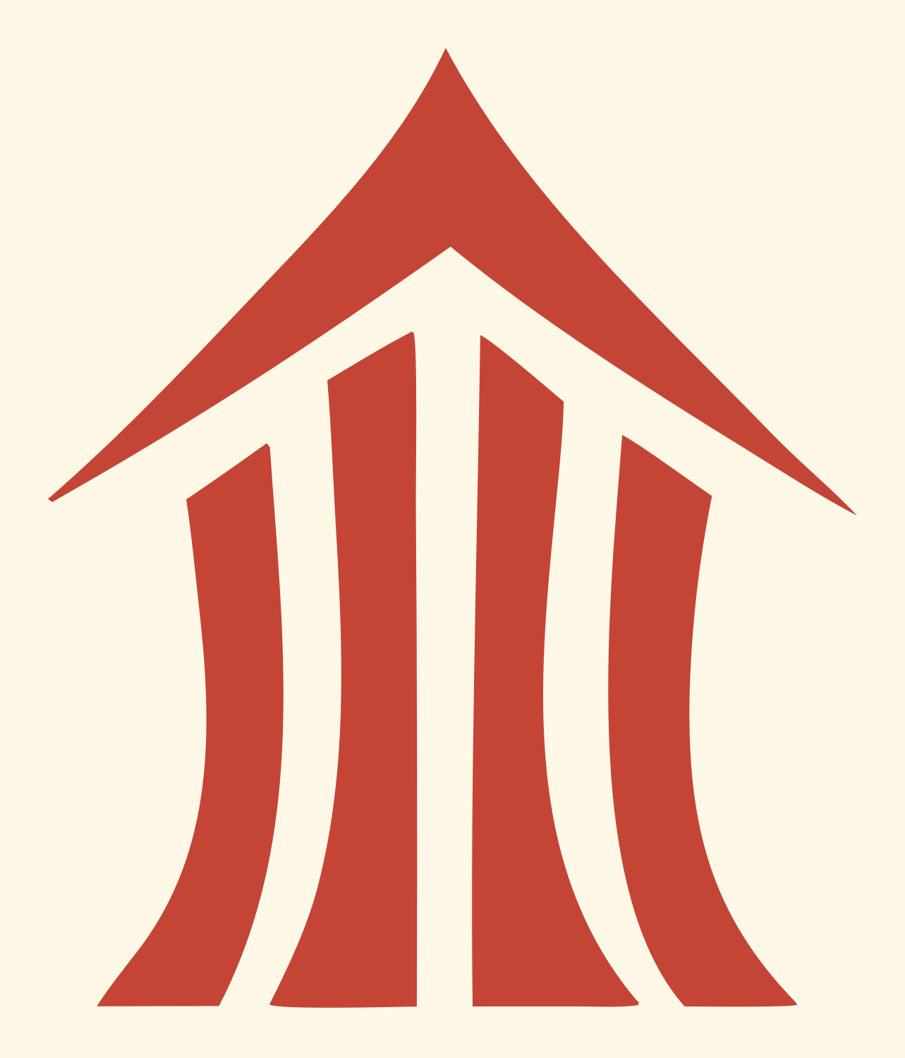 Bold Columns House Mark #fff8e7/#c44536
