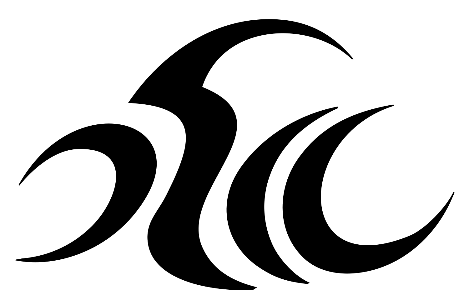 Tribal Wave Crest Badge #ffffff/#000000