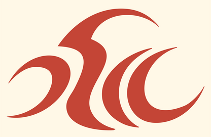 Tribal Wave Crest Badge #fff8e7/#c44536