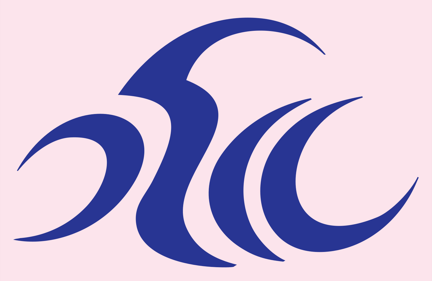 Tribal Wave Crest Badge #fce4ec/#283593